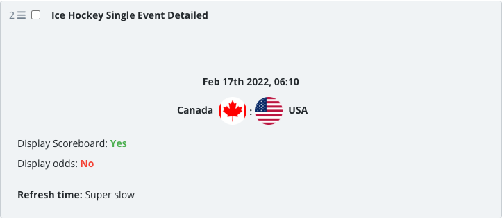 The saved Single Event Detailed widget block in the article body.