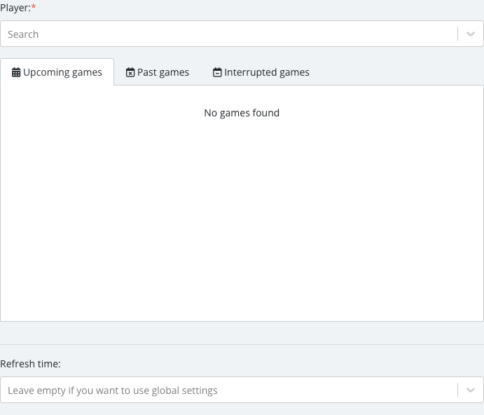 The Single Event Detailed options panel as it first opens.
