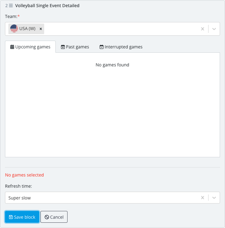 The saved Single Event Detailed widget block in the article body.